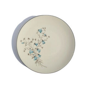 Vintage 60s Flintridge Belnor‎ Blue Gray Floral California Ceramic Salad Plate